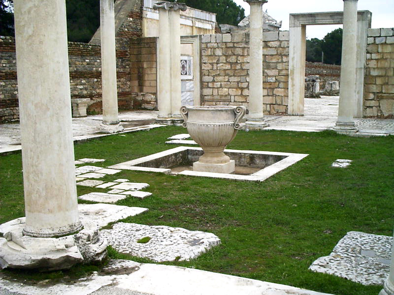 Ruins of the synagogue courtyard at Sardis